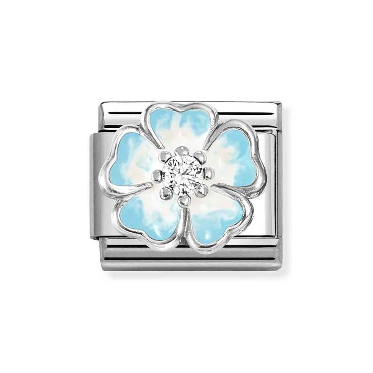 Nomination Blue & White Flower Charm