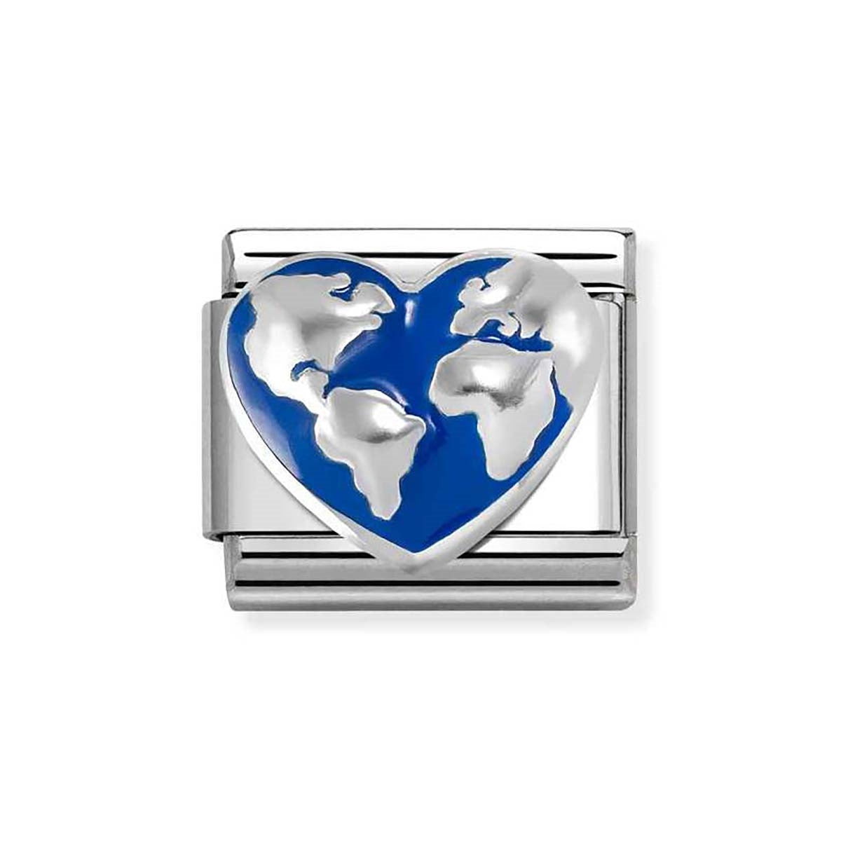 Nomination World Map on Heart Charm