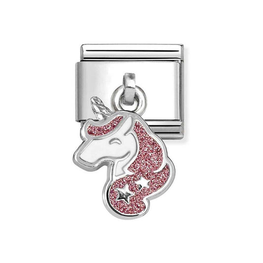 Nomination Pink and White Unicorn Drop Charm
