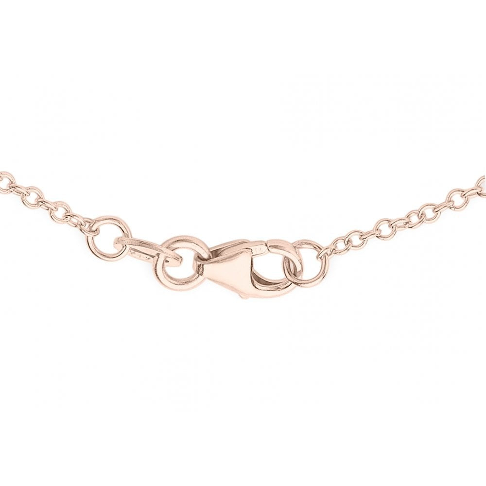 9CT 2-COLOUR GOLD 11.5MM INTERLOCKED RINGS NECKLACE 43CM/17"-46CM/18"