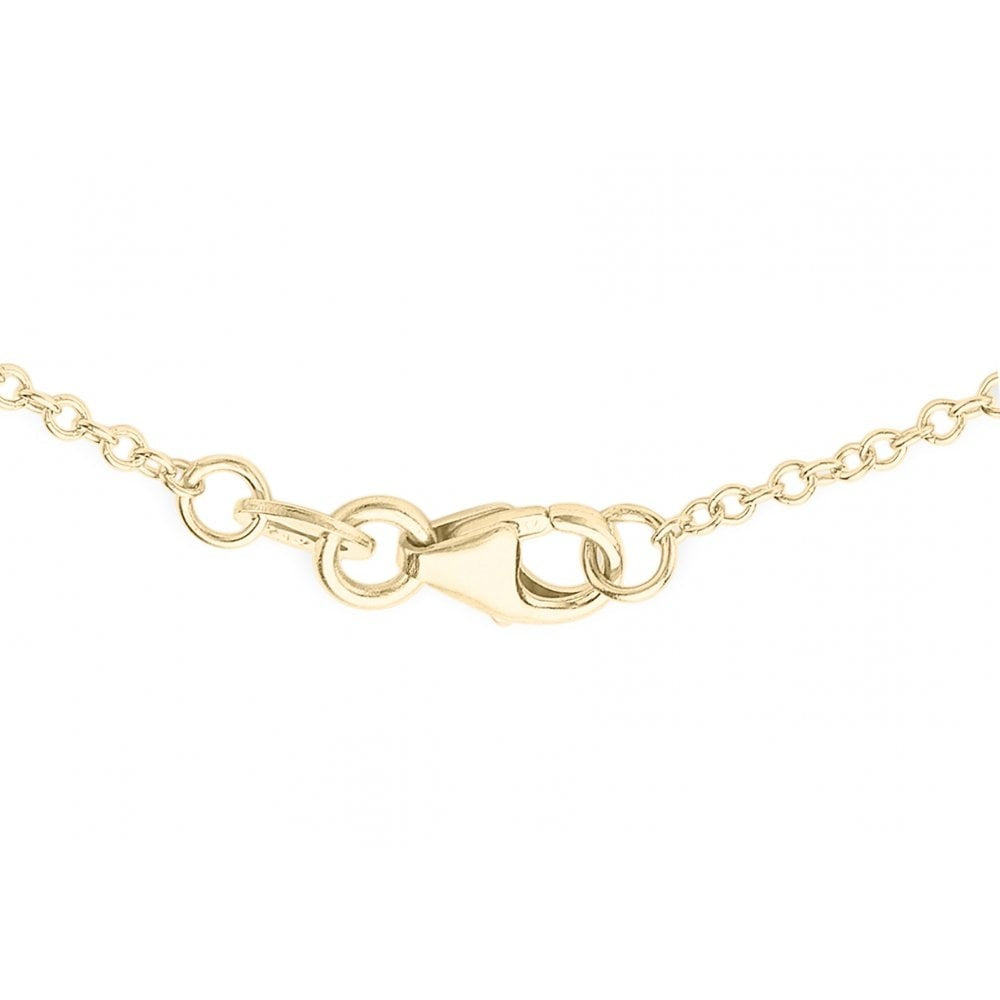 9CT 2-COLOUR GOLD 13MM X 12MM AND 9MM X 9MM INTERLOCKED HEARTS NECKLACE