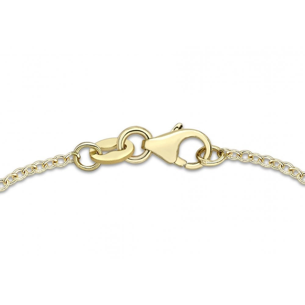 9CT 2-COLOUR GOLD 3.6MM CZ AND 13MM X 7.5MM CZ HEART BRACELET 19CM/7.5"