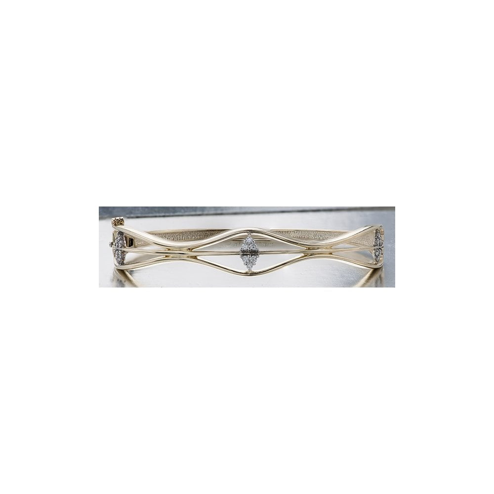 9CT DIAMOND BANGLE
