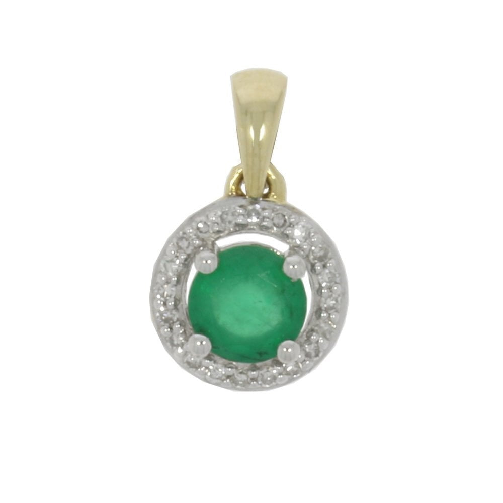 9CT EMERALD AND DIAMOND CHARM