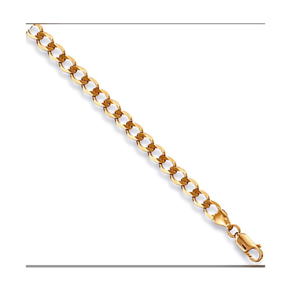 9CT GOLD 8" GENTS SOLID OPEN CURB LINK BRACELET
