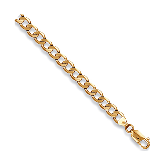 9CT GOLD 8" OPEN CURB LINKED BRACELET