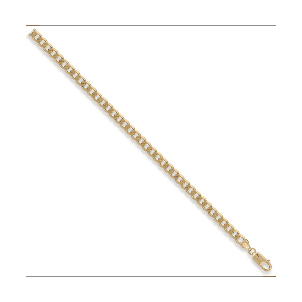 9CT GOLD 8" SOLID CURB LINKED BRACELET