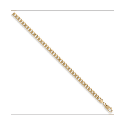 9CT GOLD 8" SOLID CURB LINKED BRACELET