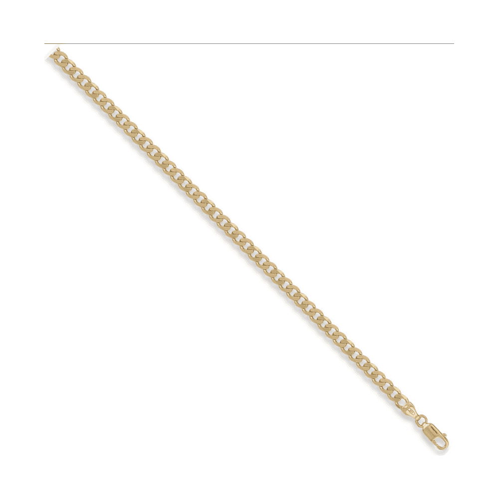 9CT GOLD 8" SOLID CURB LINKED BRACELET
