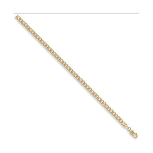 9CT GOLD 8" SOLID CURB LINKED BRACELET