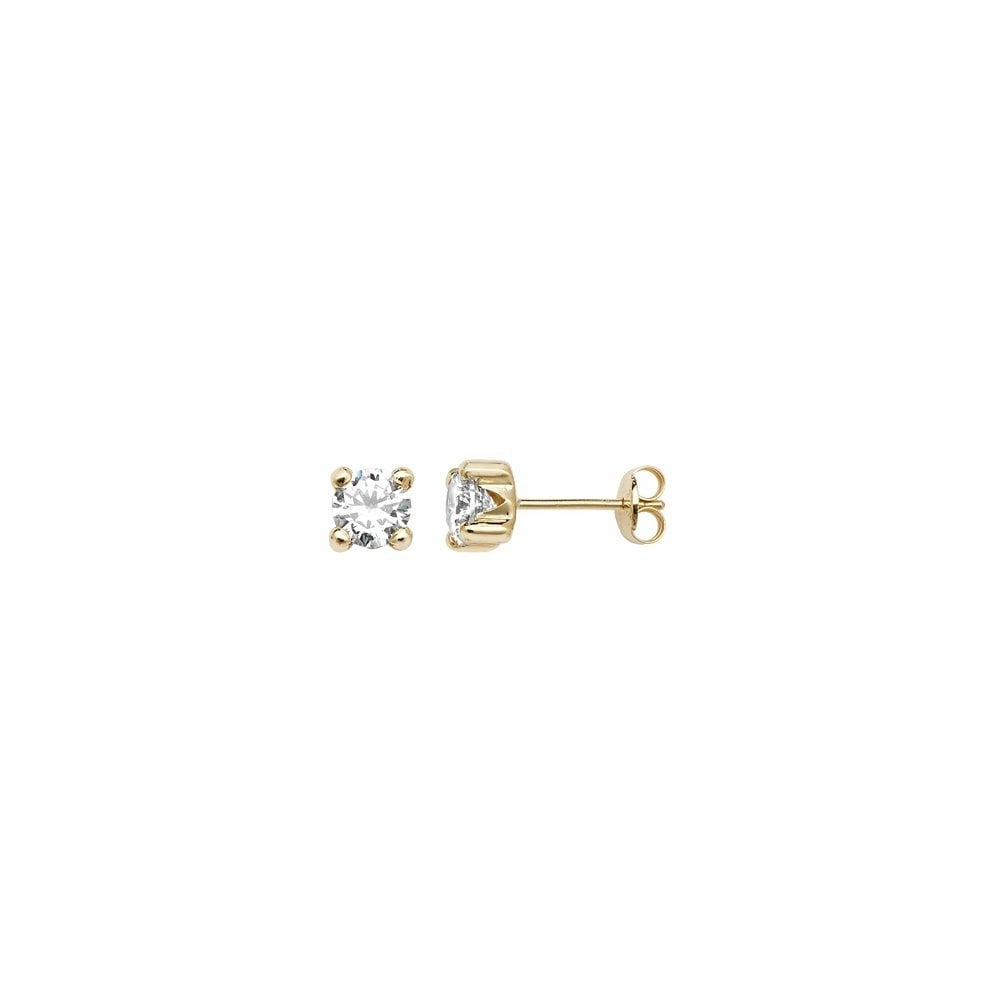 9CT GOLD CLASSIC CUBIC ZIRCONIA STUD EARRINGS