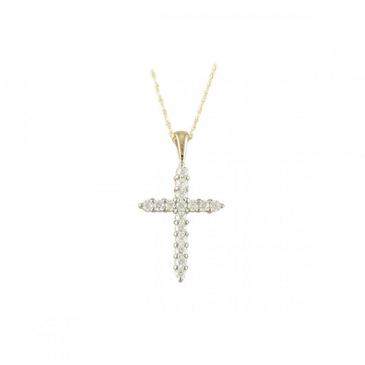 9CT GOLD CROSS WITH CUBIC ZIRCONIA & AN 18" 9CT GOLD CHAIN