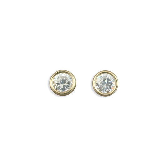 9CT GOLD CUBIC ZIRCONIA STUD EARRINGS