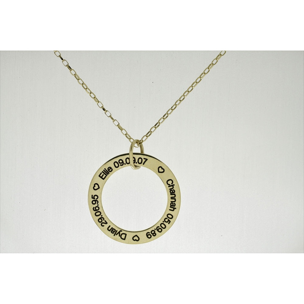 9CT GOLD FAMILY CIRCLE PENDANT