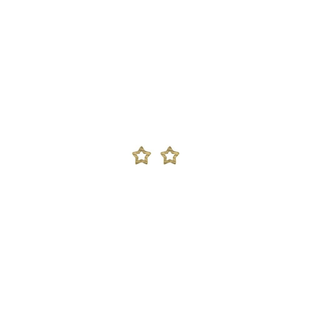 9CT GOLD OPEN CUT OUT STAR STUD EARRINGS