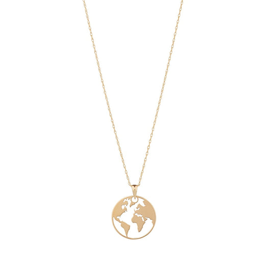 9CT GOLD OPEN GLOBE CIRCLE PENDANT WITH 18" 9CT ROSE GOLD CHAIN