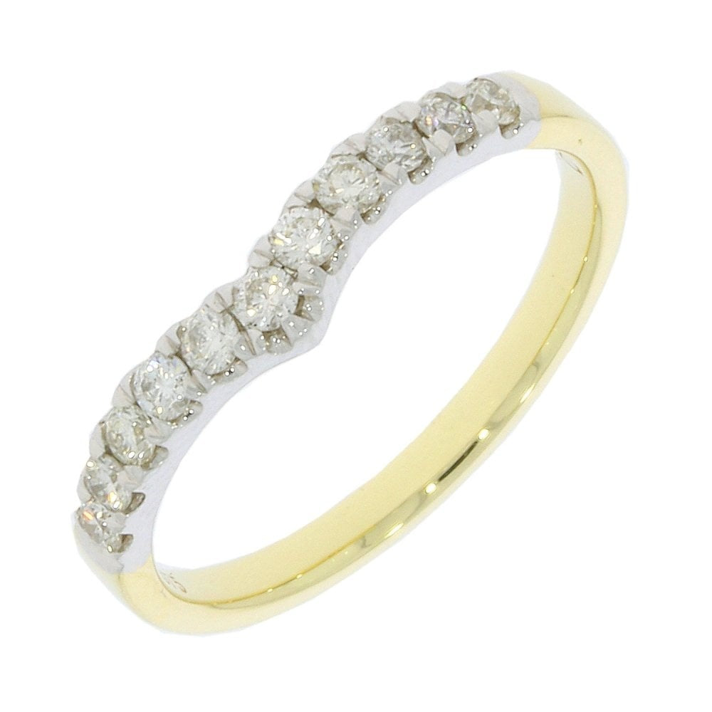 9CT GOLD WISHBONE SHAPED DIAMOND RING WITH 0.3CT DIAMOND