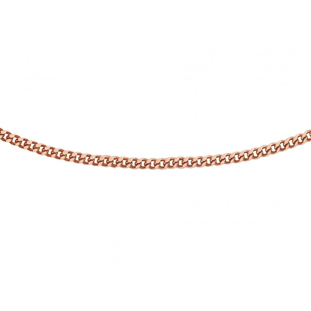 9CT ROSE GOLD 25 DIAMOND CUT CURB CHAIN 46CM/18"