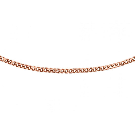 9CT ROSE GOLD 25 DIAMOND CUT CURB CHAIN 46CM/18"