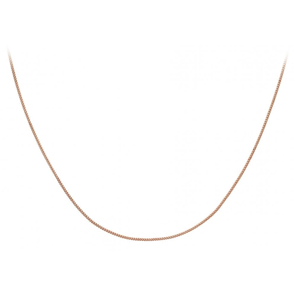 9CT ROSE GOLD 25 DIAMOND CUT CURB CHAIN 46CM/18"
