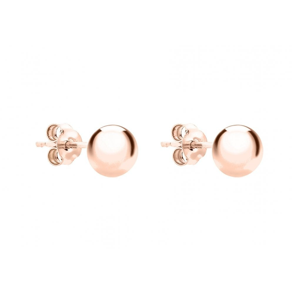 9CT ROSE GOLD 6MM POLISHED BALL STUD EARRINGS
