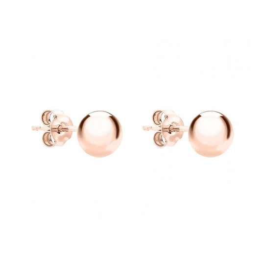 9CT ROSE GOLD 6MM POLISHED BALL STUD EARRINGS