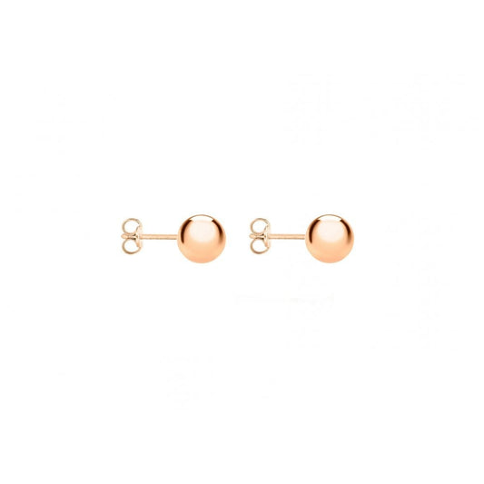 9CT ROSE GOLD 6MM POLISHED BALL STUD EARRINGS