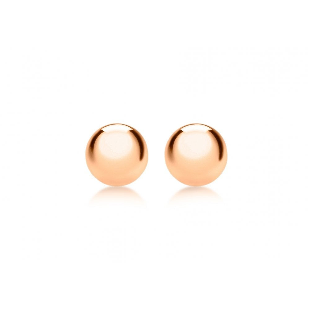 9CT ROSE GOLD 6MM POLISHED BALL STUD EARRINGS