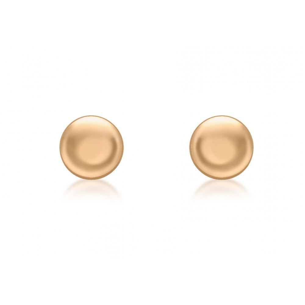 9CT ROSE GOLD 7MM BUTTON STUD EARRINGS