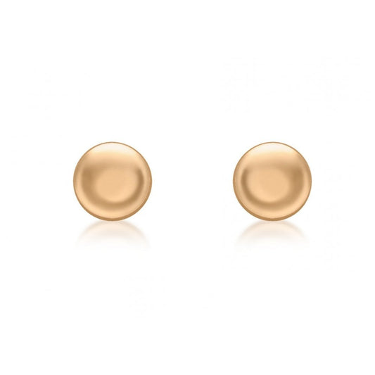 9CT ROSE GOLD 7MM BUTTON STUD EARRINGS