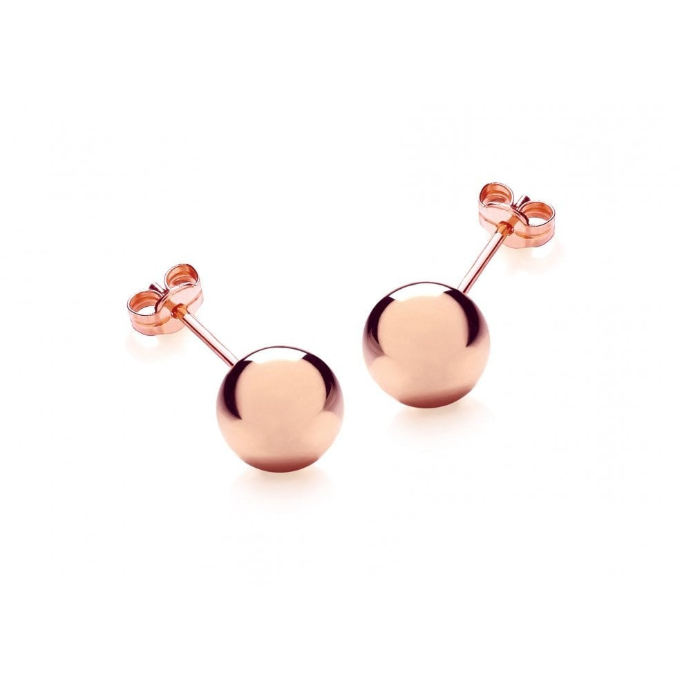 9CT ROSE GOLD 8MM BALL STUD EARRINGS