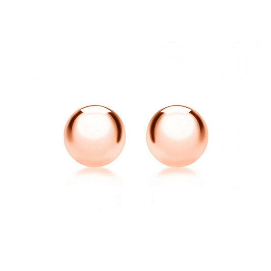 9CT ROSE GOLD 8MM BALL STUD EARRINGS
