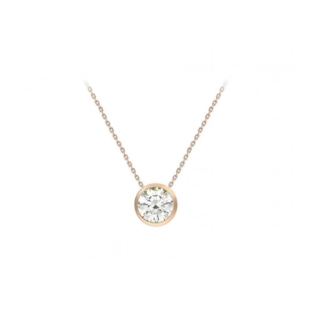 9CT ROSE GOLD CZ 6.7MM SLIDER ADJUSTABLE NECKLACE 41CM/16"-46CM/18"