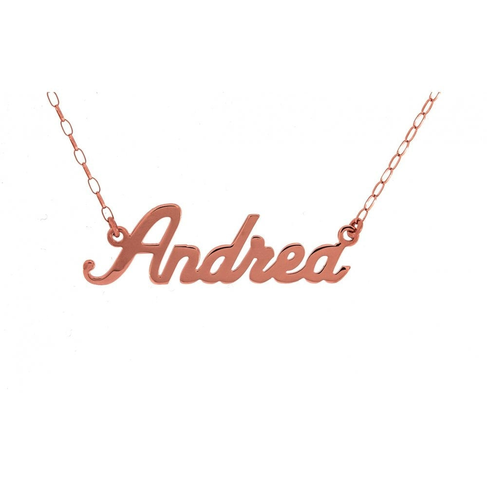9CT ROSE GOLD NAME NECKLACE WITH ANY NAME MADE TO ORDER