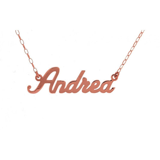 9CT ROSE GOLD NAME NECKLACE WITH ANY NAME MADE TO ORDER