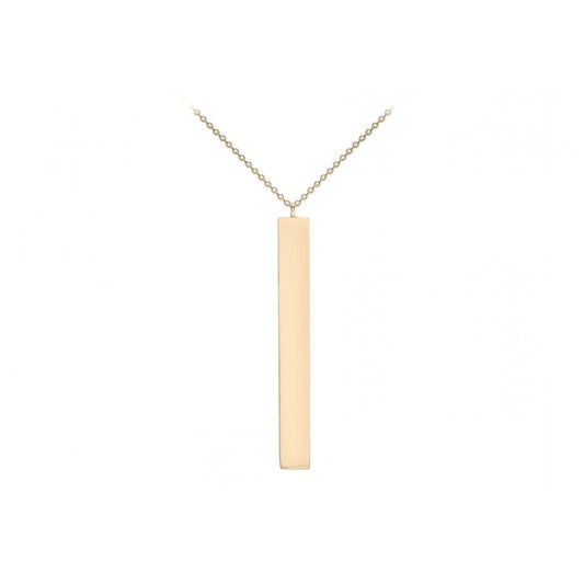 9CT ROSE GOLD VERTICAL BAR ADJUSTABLE NECKLACE