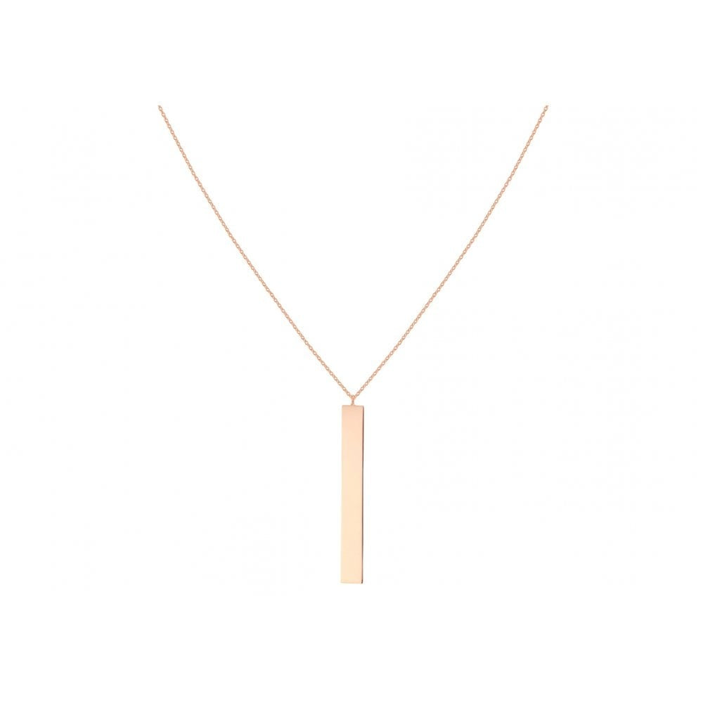 9CT ROSE GOLD VERTICAL BAR ADJUSTABLE NECKLACE