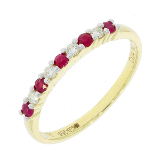 9CT RUBY & DIAMOND RING