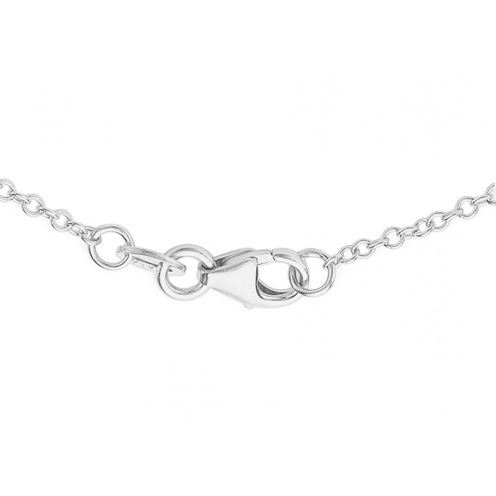 9CT WHITE GOLD 15MM DISC PENDANT ADJUSTABLE NECKLACE 41CM/16-43CM/17"