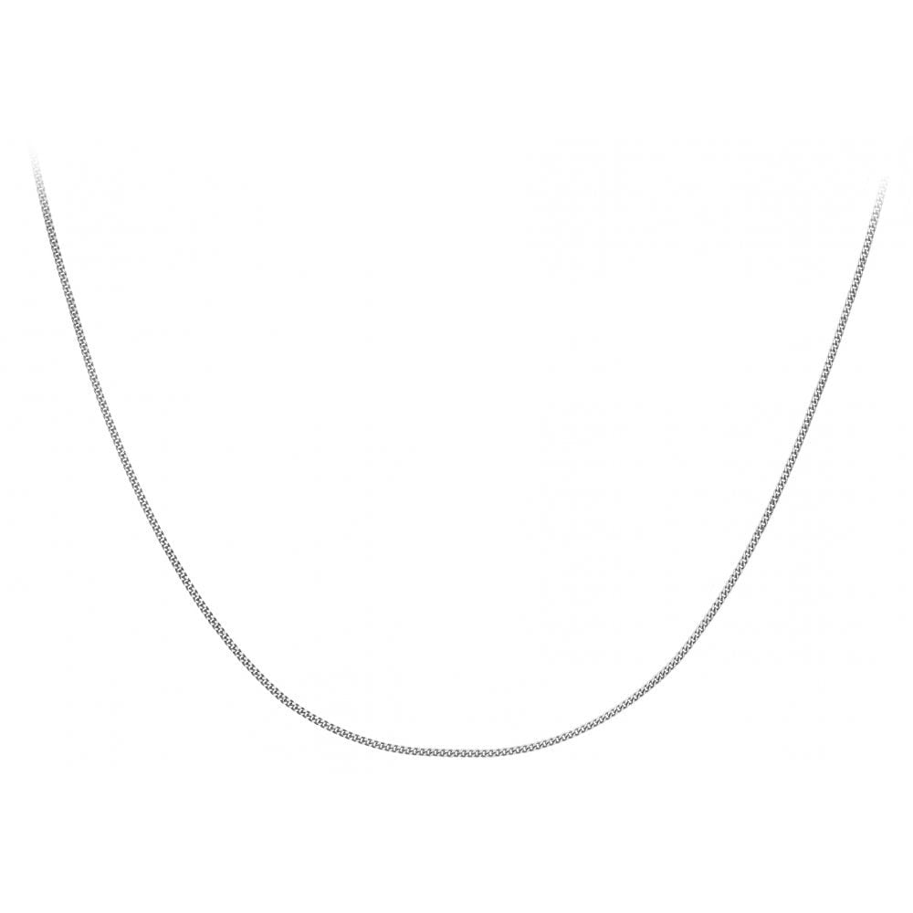 9CT WHITE GOLD 20 DIAMOND CUT CURB CHAIN 46CM/18"