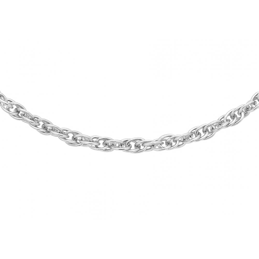 9CT WHITE GOLD 20 PRINCE OF WALES CHAIN 46CM/18"