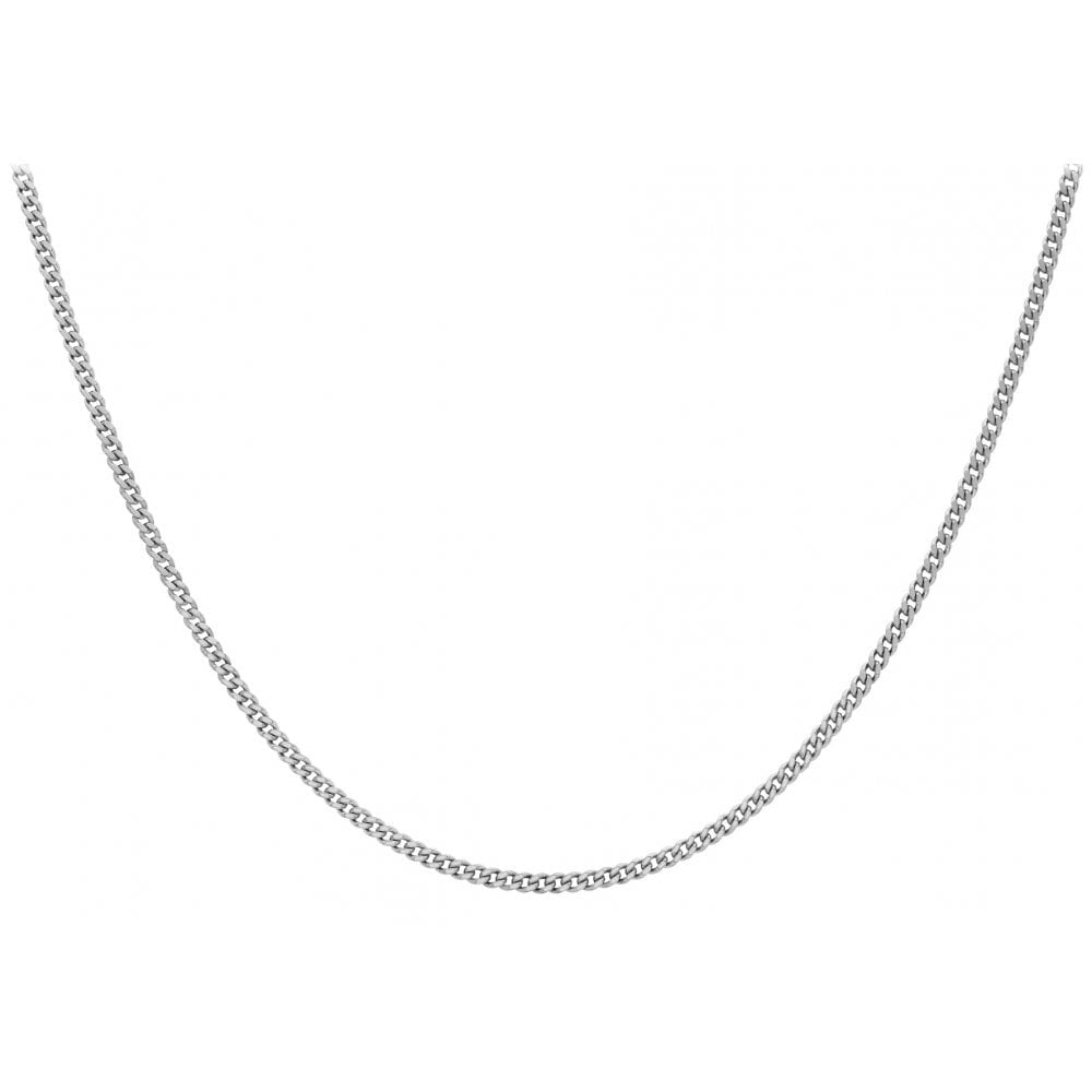 9CT WHITE GOLD 25 DIAMOND CUT CURB CHAIN