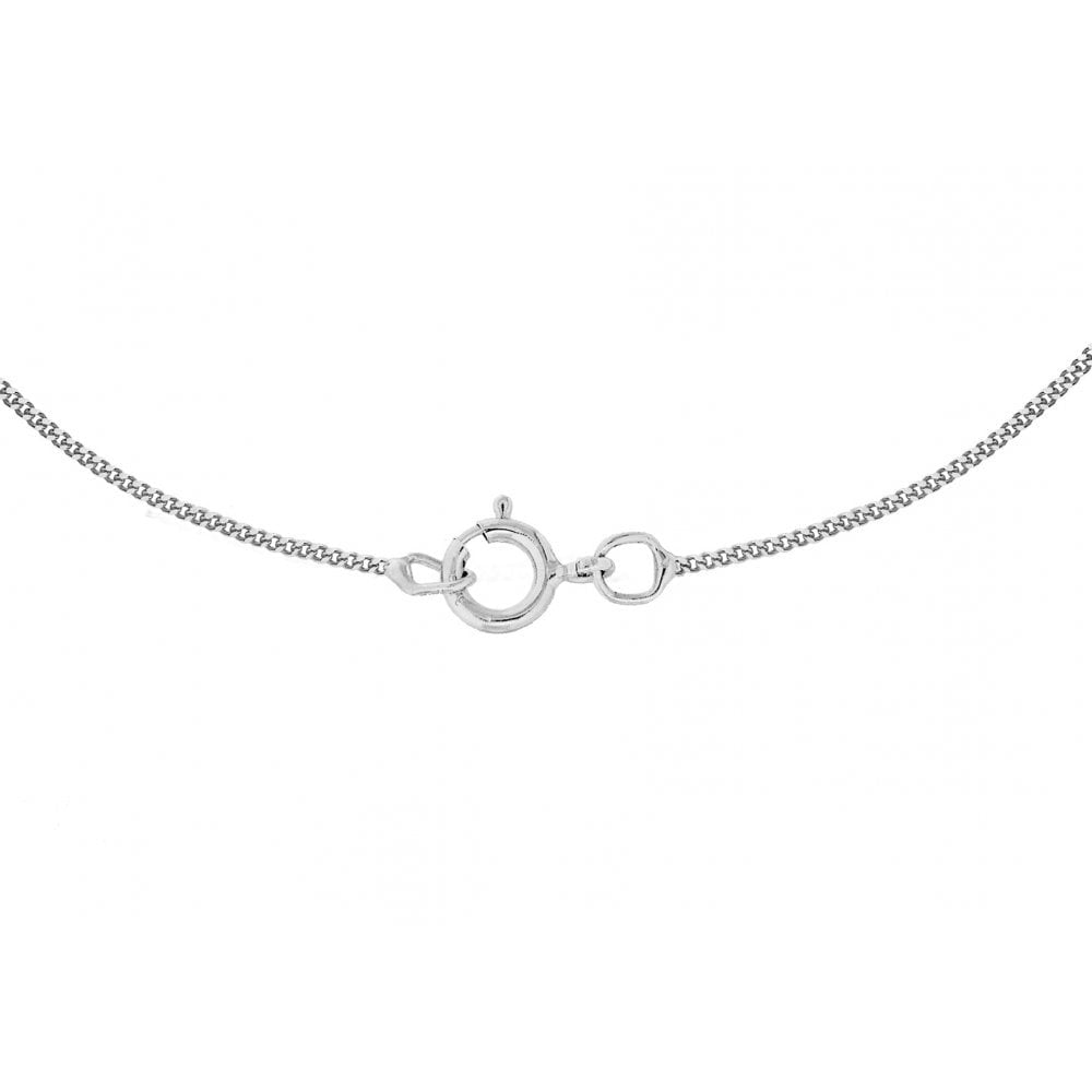 9CT WHITE GOLD 25 DIAMOND CUT CURB CHAIN