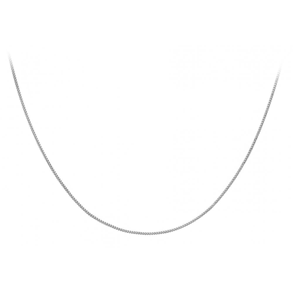 9CT WHITE GOLD 30 DIAMOND CUT CURB CHAIN 61CM/24"