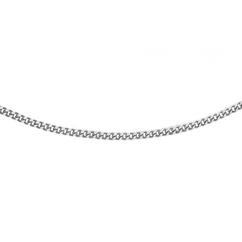 9CT WHITE GOLD 30 DIAMOND CUT CURB CHAIN 61CM/24"