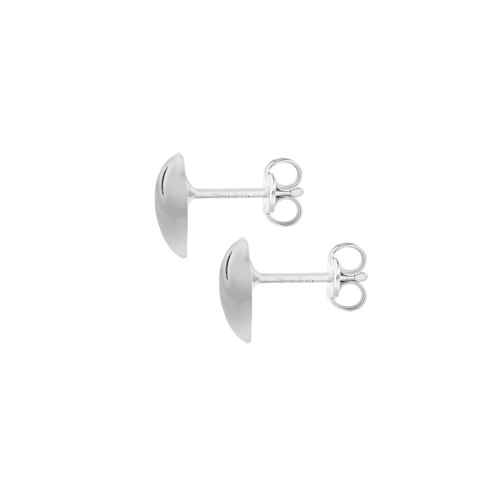9CT WHITE GOLD 6.9MM X 7.2MM PUFFED HEART STUD EARRINGS