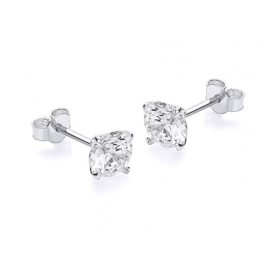 9CT WHITE GOLD 6MM ROUND CZ STUD EARRINGS