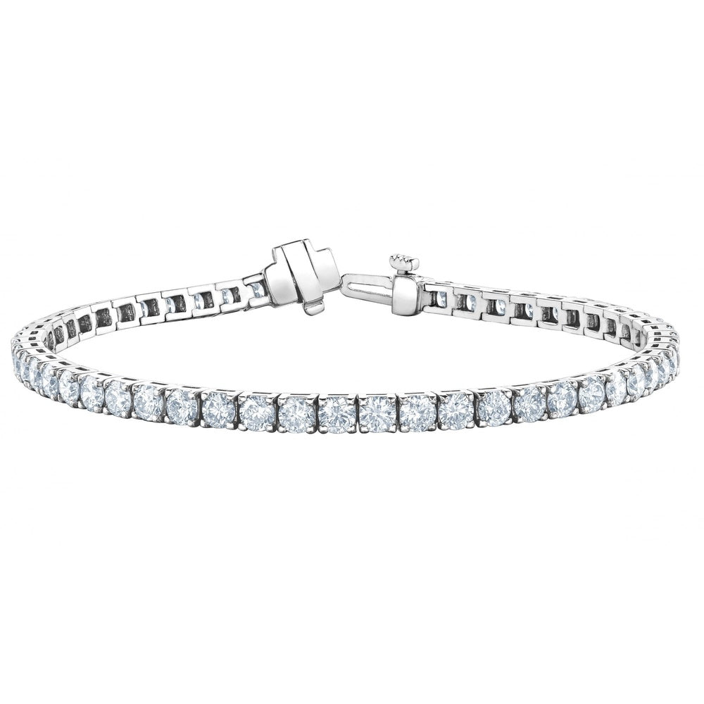 9CT WHITE GOLD 7CT LAB DIAMOND TENNIS BRACELET