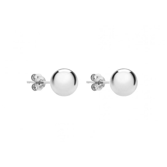9CT WHITE GOLD 8MM BALL STUD EARRINGS
