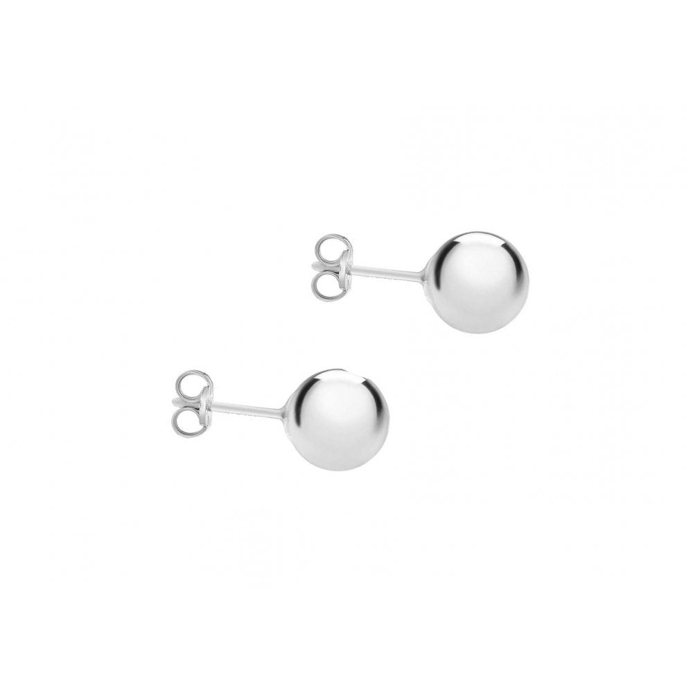 9CT WHITE GOLD 8MM BALL STUD EARRINGS
